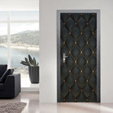 HULIANFU Modern PVC Door Sticker Self Adhesive Vinyl Silver Water Wave Pattern Waterproof Wall Sticker Home Decor Wallpaper