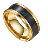 HULIANFU Smart Sensor Temperature Ring Modern Real-time Intelligent Temperature Test Finger Rings Thermometer Women Men Jewelry Gifts