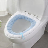 HULIANFU NEW Toilet Seat Mat Set Bathroom Universal Warm Soft Washable Closestool Mat Seat Case Winter Warmer Mat Pad Bidet Covers