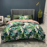 HULIANFU Svetanya Nordic Yellow Geometric Egyptian Cotton Satin Bedlinens Queen King Size Fitted Sheet Bedding Set Duvet Cover Set