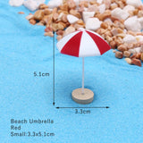 HULIANFU Ocean Beach Style Miniatures Artificial Sunshade Umbella Chair Anchor Micro Landscape For Garden Pastoral DIY Accessories Decor