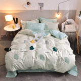 HULIANFU Nordic Duvet Cover Set Leaf Striped Star Bedding Set Single Double Queen King Size240x220 Simple Polyester Quilt Cover Bed Sheet