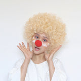HULIANFU Round Curly Wig Carnival Children Adult Explosion Hair Hat Children  Day Party Accessories Fluffy Funny Clown Fans Hairstyle