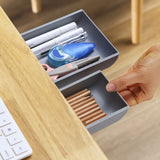 HULIANFU Self Stick Pencil Tray Desk Table Storage Drawer Organizer Box Under Desk Stand Self-adhesive under-drawer storage box