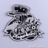 HULIANFU Patches On Clothes Stickers Hippie Rock Stripes Embroidered Patches For Clothing Iron On Patch Skull Biker Stripes for Jackets