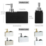 HULIANFU Modern kitchen accessories Soap Dispenser Set Liquid hand soap dispenser pump bottle brushes Holds and Stores Sponges Scrubbers