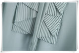 hulianfu Snican pleated sleeve cascading ruffle bow tie office ladies blouse chic fashion female tops women camisas femininas Chiffon New