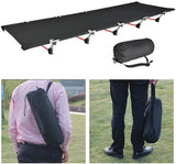 HULIANFU Portable Foldable Camping Cot Single Person Outdoor Folding Bed 330LB Bearing Weight Compact for Outdoor Picnic Camping