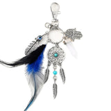 HULIANFU Mini Car Dream Catcher Beaded Natural Feathers Handcraft Chic Hanging Ornaments Mirror Room Bedroom Wall Decor
