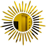 HULIANFU New Decorative Mirrors DIY Wall Stickers Sun Flower Aesthetic Room Decor Mirror Stickers For Living Room Decoración Hogar