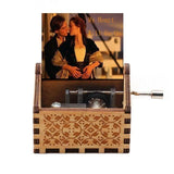HULIANFU New Black Castle In The Sky Queen  Music Box Wooden Music Box Birthday Gift Antique Carved Wooden Handle