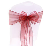 HULIANFU Wedding Decoration Organza Chair Sashes Bow For Party Christmas Halloween hotel Chair Decoration Supplies(Pack of 50pcs  pink)