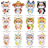 HULIANFU LMDZ Fashion Lovely Wool Felting Fabric Materials Handcraft Needle Felting Kit Doll Twelve zodiac for Needle Material Bag Pack