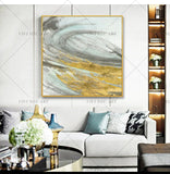 HULIANFU New Design High Quality Hand-painted Modern Golden Oil Painting on Canvas Modern Art Oil Painting for All Kinds of Wall Decor
