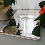 HULIANFU Wedding Guest Book Personalized Guestbook Signature Decor Engrave Carve Mirror Blank Favor Gifts Party White Cover Gift  G026