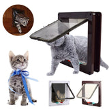 HULIANFU Pet Cat Flap Door with 4 Way Lock Security Flap Door Waterproof Screen Window for Puppy Cats Anti Escape Safety Gate Supplies