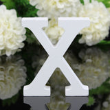 HULIANFU White Wood Letter Alphabet DIY Personalised Name Design Art Crafts Free Standing Xmas Birthday Wedding Party Home Decoration