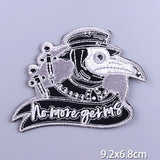 HULIANFU Patches On Clothes Stickers Hippie Rock Stripes Embroidered Patches For Clothing Iron On Patch Skull Biker Stripes for Jackets