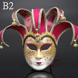 HULIANFU Newly High-end Venetian Masquerade Mask Mask Europe and The United States Halloween Clown Mask Show Supplies