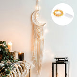 HULIANFU Macrame Dream Catcher Boho Home Decor Moon Ramadan Decoration Macrame Wall Hanging Baby Nordic Room Decoration Kids Nursery
