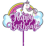 HULIANFU New Cartoon Happy Birthday Acrylic Cake Topper Cute Boy Witch Cake Topper For Kids Birthday Party Cake Decorations Baby Shower