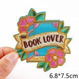 HULIANFU Van Gogh Embroidered Patches on Clothes DIY Cartoon Wave Applique Clothing Thermoadhesive Patches for Clothing DIY