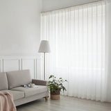 HULIANFU White Tulle Curtains for Living Room Decoration Modern Chiffon Solid Sheer Voile Kitchen Curtain
