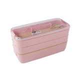 HULIANFU Kitchen 900ml Microwave Lunch Box Wheat Straw Dinnerware Food Storage Container Children Kids School Office Portable Bento Box