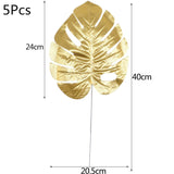 HULIANFU Tropical Palm Leaves Summer Monstera Artificial Silk Turtle Leaves For Home Hawaiian Luau Beach Wedding Party Decor Fake Plants