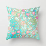 HULIANFU Super Hot Hipster Light Blue Green Mint Cushion Cases Modern Geometry Print Boho Decorative Pillowcase Sofa Couch Throw Pillows