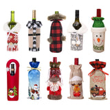 HULIANFU   Xmas Wine Bottle Dust Cover Noel Navidad Christmas Decoration for Home Dinner Decor Christmas Gift Tree Ornament New Year 2023