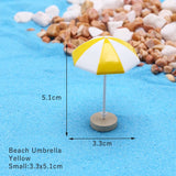 HULIANFU Ocean Beach Style Miniatures Artificial Sunshade Umbella Chair Anchor Micro Landscape For Garden Pastoral DIY Accessories Decor