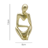 HULIANFU Thinker Statue Abstract Figure Sculpture Small Ornaments Resin Statue Home Crafts Home Decoration Modern Figurines For Interior