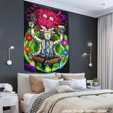 HULIANFU Psychedelic Meditator Tapestry Wall Hanging Cartoon Witchcraft Bohemian Style Mandala Kawaii Room Home Decor