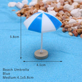 HULIANFU Ocean Beach Style Miniatures Artificial Sunshade Umbella Chair Anchor Micro Landscape For Garden Pastoral DIY Accessories Decor