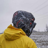 HULIANFU Punk Masque Helmet Halloween Cosplay Natural Latex Full Head Mask Steampunk Robot Masque Headgear Halloween Costume Props
