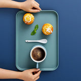 HULIANFU Nordic Simple Rectangular Fruit Dessert Plastic Storage Tray Kitchen Supplies Fruit Plate Restaurant Hotel Bread Pans Tray
