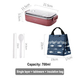 HULIANFU Japanese style Multi-layer lunch box food container storage Portable Leak-Proof bento box for kids with Soup Cup Breakfast Boxes