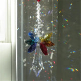 HULIANFU Modern Rainbow Crystal Angel Chakra Suncatcher Charm Window Door Wind Chimes Living Room Hanging Decorations Car Pendant