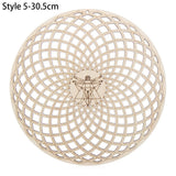 HULIANFU Log Color Chakra Pattern Round Edge Circles Carved Wooden Stand Coaster Flower of life Reload Stone Kitchen Hot Pad Mat Decor