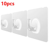 HULIANFU Multi-Purpose Hooks 5/10 Pairs Double-sided Adhesive Wall Hooks Waterproof Clothes Hats Towel Hooks Kitchen Bath Door Hooks