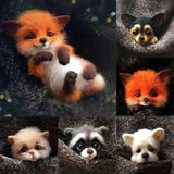 HULIANFU Non finished Handcrafted Pocket Animal Pet Doll Toy Wool Needle Felting Kit Dog Cat Fox Rabbit фетр для рукоделия фетр fieltro