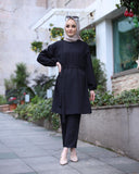 Eid Mubarek Two-pieces Muslim Sets Abaya Turkey Hijab Dress Caftan Kaftans Islam Clothing Abayas For Women Musulman Ensembles