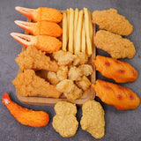HULIANFU Simulation Fried Chicken Model Food Photo Prop Artificial Hamburger Fake French Fries Cake Funny Toys Fast Food Shop Display Dec