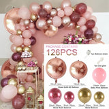 HULIANFU Macaron Pink Balloon Garland Arch Kit Wedding Birthday Party Decoration Kids Globos Rose Gold Confetti Latex Ballon Baby Shower