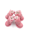 HULIANFU S-XXL Winter Warm Shoes for Dogs 4Pcs/Set Cute Dog Boots Snow Walking Cotton Blend Puppy Sneakers Pet Supplies