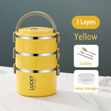 HULIANFU TUUTH Multi-layer Lunch Box for Office Worker Big Capacity Food Grade Stainless Steel Bento Box Food Container School Picnic