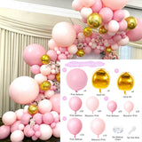 HULIANFU Macaron Pink Balloon Garland Arch Kit Wedding Birthday Party Decoration Kids Globos Gold Confetti Latex Ballon Baby Shower Girl