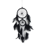 HULIANFU Mini Car Dream Catcher Beaded Natural Feathers Handcraft Chic Hanging Ornaments Mirror Room Bedroom Wall Decor