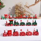 HULIANFU Merry Christmas Wooden Train Ornament Christmas Decoration For Home Santa Claus Gift Natal Navidad Noel  New Year Xmas Decor
